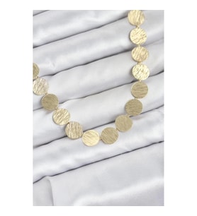 Mey İthalat® Yuvarlak Plaka Model Gold Renk Kadın Kolye
