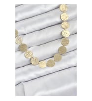 Mey İthalat® Yuvarlak Plaka Model Gold Renk Kadın Kolye
