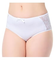 TUTKU ELİT KADIN YANI DANTELLİ BATO KÜLOT 2401 - 6 ADET  (Beyaz)