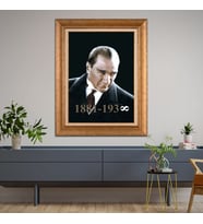Altın Varaklı Paspartulu Çerçeveli Tablo hb1552