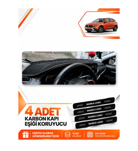 FİAT EGEA CROSS (2021-2026) TABLETSİZ Uyumlu Ön Torpido Koruma Kılıfı Halısı - Siyah