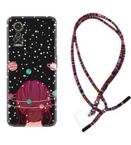 General Mobile GM 21 Pro GM 22 Pro Plus Kılıf Boyun Asklı Rasta Silikon Space Woman 1311