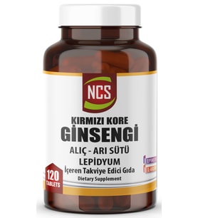 KIRMIZI GİNSENG ALIÇ ARI SÜTÜ LEPİDYUM 120 TABLET