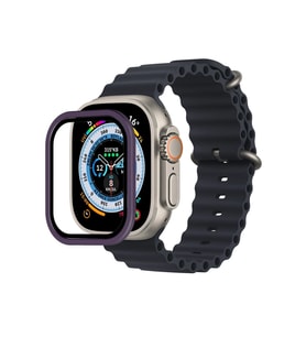 Uray store Apple Watch Ultra 49mm Alüminyum Kasa Cam Ekran Koruyucu - Mor