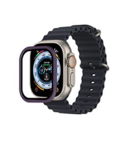 Uray store Apple Watch Ultra 49mm Alüminyum Kasa Cam Ekran Koruyucu - Mor