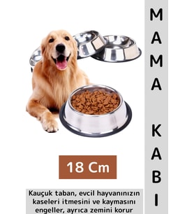 Premium Yüksek Kaliteli Dayanıklı Kaymaz Kauçuk Taban Evcil Hayvan Kedi Köpek Mama Su Kabı 18 Cm