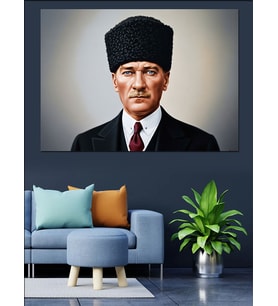 Mustafa Kemal Atatürk Dekoratif Kanvas - Mdf Ahşap Tablo