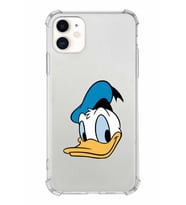 Apple iPhone 11 Uyumlu Köşe Korumalı Antişok  Kapak Donald Duck Tasarımlı Şeffaf  Kılıf