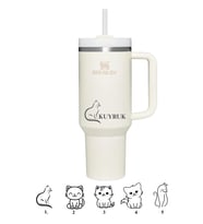 Kişiselleştirilebilir The Quencher H2.O FlowState™ Tumbler 1.18L / 40oz Özel İsimli & Fotoğraflı (Krem)