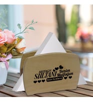 BK Gift Mutfağın Sultanı Tasarımlı Lüks Ahşap Peçetelik-2