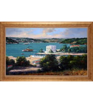 EV İŞYERİ OFİS İÇİN ALTIN ÇERÇEVELİ PASPARTULU TABLO S808