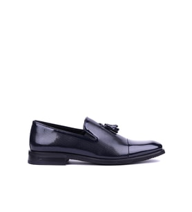 Shoetyle - Hakiki Rugan Deri Lacivert Renk Erkek Klasik Ayakkabı - 900-4702