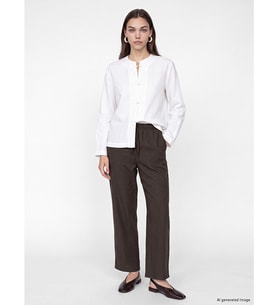 LCW Modest Kahverengi Beli Lastikli Geniş Paça Kadın Pantolon