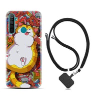 Realme 5i 5 Pro 6i 7 Pro 8 Kılıf Boyun Askılı Silikon Tombul Kedi 1739