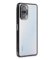 Newface Xiaomi Redmi Note 10 Pro Kılıf Razer Lensli Silikon - Siyah