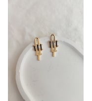 Kadın Paslanmaz Çelik Geometrik Sallantılı Küpe (Gold)