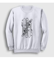Presmono Unisex Beyaz Surfer Kings Kral Sweatshirt 289077tt