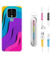Tecno Camon 16 18P Pova 3 Pova Neo Kılıf Kablo Koruma Spiral Silikon Renk Cümbüşü 1631