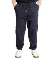Mode XL Büyük Beden Keten Kargo Jogger Valencia 21911 Lacivert