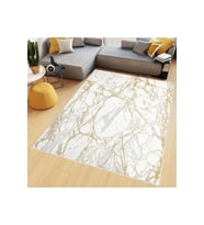 Rovigo Home Dijital Baskı Yıkanabilir Kaymaz Taban Salon Halısı  RVG0673 (Beyaz)