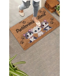 Valerine Life Sevimli Yavru Kediler Patilerinizi Silin Kapı Önü Paspası 45x70cm