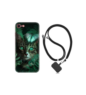 Apple Iphone 6 6s Kılıf Desenli Silikon Boyun Askılı Blue Butterflys 1350