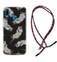 Huawei P20 Lite Mate 10 20 Lite Pro P40 Lite KılıfBoyun Asklı Rasta Silikon Sevimli Kedicikler 1785
