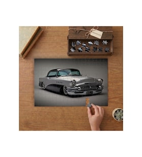 Gri Klasik Araba Tasarımı 240 parça Ahşap Puzzle Ahşap Kutuda MP03942