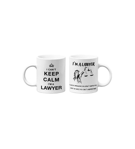 Avukat/Lawyer Hukukçu Temalı Hediyelik İkili Beyaz Seramik Kupa Seti-5-İKİLİ