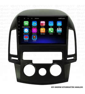 Hyundai i30 Manuel Klima 9 inç Android Navigasyon ve Multimedya Sistemi 2008-2011