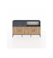 Arges Konsol 4 Raflı 4 Çekmeceli 4 Kapaklı 176x30x99 Antrasit-Çam/Antrasit