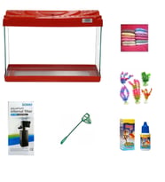 Kanki Pet 3518 Akvaryum Hazır Set Kırmızı 35 CM
