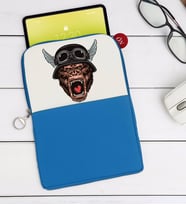 BK Gift Goril Tasarımlı Taşınabilir Koruyucu Tablet Kılıfı & Organizer Çanta - Mavi-1