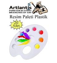 Resim Paleti Plastik 20 Adet Godeli Ressam Paleti Boyama Paleti Akrilik Boya Guaj Boya Suluboya (Beyaz)