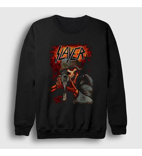 Presmono Unisex Siyah Poster Soldier Metal Slayer Sweatshirt 481798tt