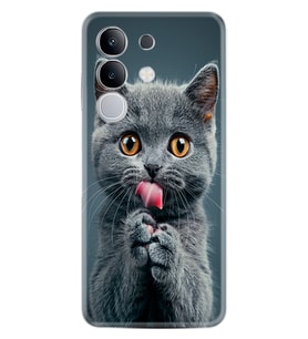Vivo Y29 Kılıf Boutique Baskılı Resimli Komik Kedi Pcode -008
