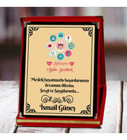 Hemşire Baskılı Plaket (2. Tasarım)  Kişiye Özel (Kırmızı)
