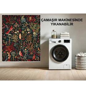 Makine Kaymaz Yıkanabilir Siyah Bohem Salon Halısı Mutfak Halısı Koridor Halısı Yolluk 5723