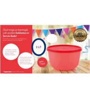Tupperware Ateş Kırmızısı 2 Litre Saklama Ve Servis Kabı