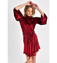KADİFE ELBİSE  (Bordo)
