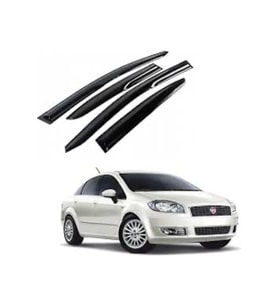 Fiat Linea Cam Rüzgarlığı Mugen 4 Lü Set Ön Arka (Siyah)
