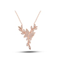 Gümüş Rose Daldaki Kelebek Kadın Kolye CSR2180992