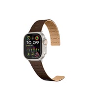 Apple Watch Ultra 49mm Uyumlu Zore KRD-111 Çizgili Desenli Silikon Kordon (Kahverengi)