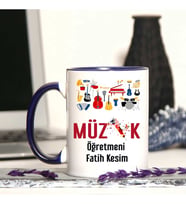 Müzik Öğretmenine Özel Öğretmenler Günü Hediyesi Kişiye Özel Kupa Bardak