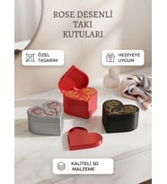 Rose Desenli Takı Kutusu ve Kalp Formunda Dekoratif Aksesuar Kabı