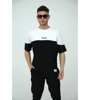 Erkek Yazı Baskılı T-Shirt (Siyah - Beyaz)