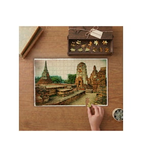 Ayutthaya TarihiParkı Tasarımı 240 parça Ahşap Puzzle Ahşap Kutuda MP01134