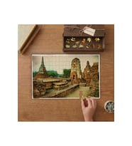 Ayutthaya TarihiParkı Tasarımı 240 parça Ahşap Puzzle Ahşap Kutuda MP01134