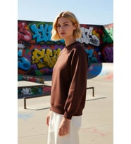 Kadın Bisiklet Yaka Reglan Kol Düz Örme Sweatshirt Fonksiyonel Dayanıklı Kaliteli Konforlu
