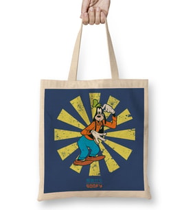 Goofy Retro Japanese Bez Çanta Uzun Saplı